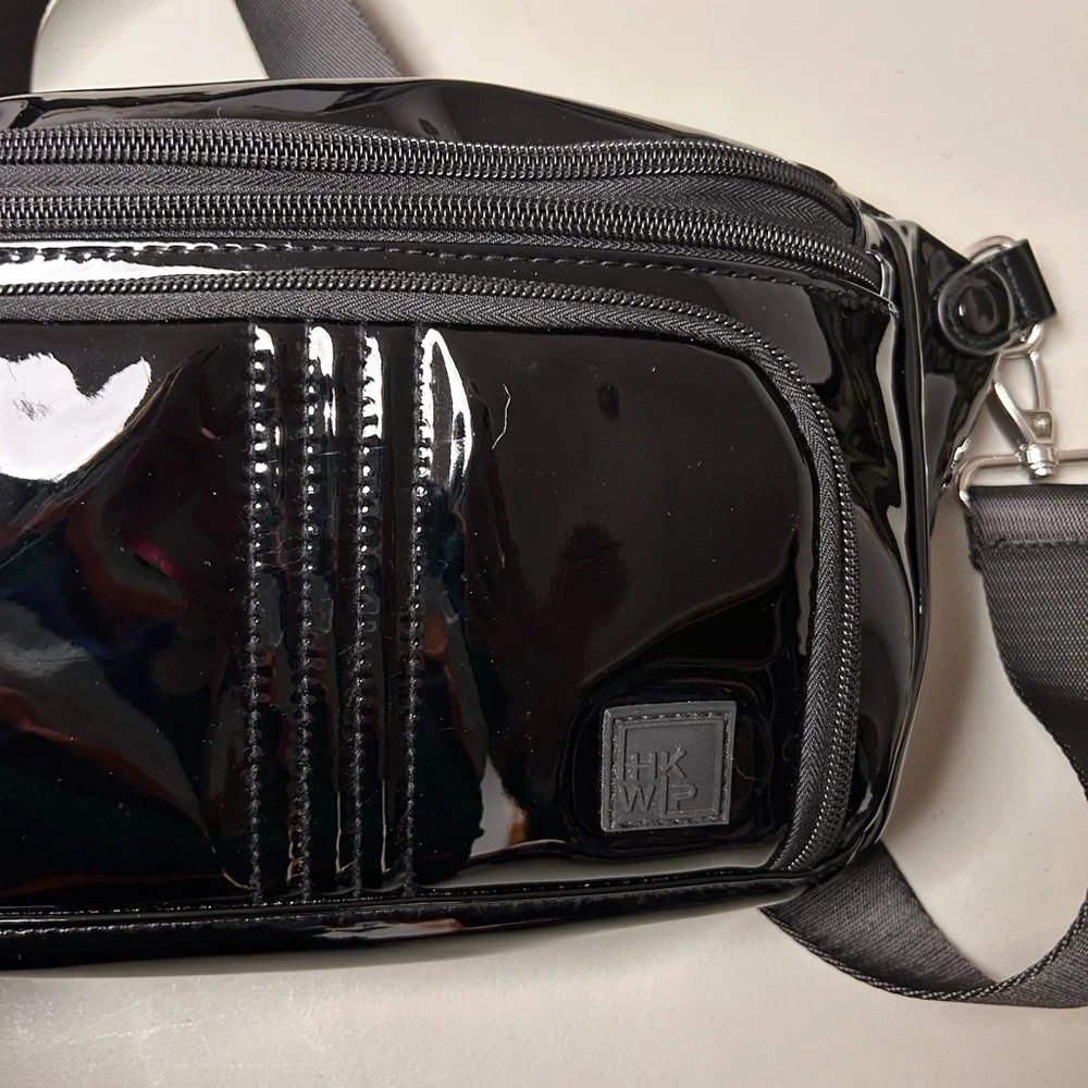 IHKWIP Confidence Anti-Theft Sling Black Patent Glossy Crossbody two straps - Picture 8 of 15